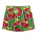 Tropical Leaves Watermelon Pattern Print Mesh Shorts
