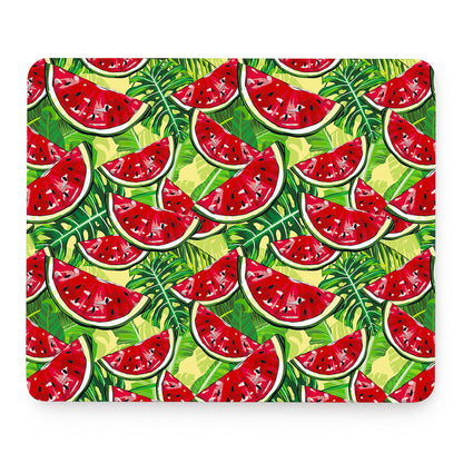 Tropical Leaves Watermelon Pattern Print Mouse Pad