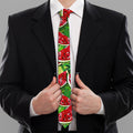 Tropical Leaves Watermelon Pattern Print Necktie
