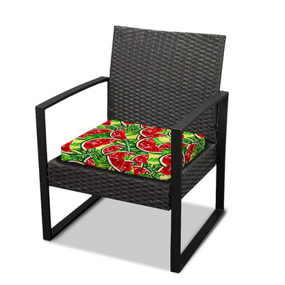 Tropical Leaves Watermelon Pattern Print Outdoor Seat Cushion Cover