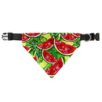 Tropical Leaves Watermelon Pattern Print Over The Collar Dog Bandana