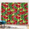 Tropical Leaves Watermelon Pattern Print Pencil Pleat Curtains