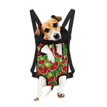 Tropical Leaves Watermelon Pattern Print Pet Carrier Backpack