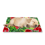 Tropical Leaves Watermelon Pattern Print Pet Cooling Mat Cover