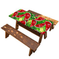 Tropical Leaves Watermelon Pattern Print Picnic Table Cover