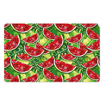 Tropical Leaves Watermelon Pattern Print Polyester Doormat
