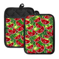 Tropical Leaves Watermelon Pattern Print Pot Holders With Pocket