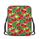 Tropical Leaves Watermelon Pattern Print Rectangular Crossbody Bag