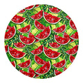 Tropical Leaves Watermelon Pattern Print Round Blanket