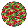 Tropical Leaves Watermelon Pattern Print Round Floor Mat