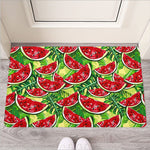 Tropical Leaves Watermelon Pattern Print Rubber Doormat