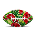 Tropical Leaves Watermelon Pattern Print Rugby Ball