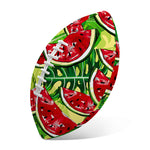 Tropical Leaves Watermelon Pattern Print Rugby Ball