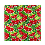 Tropical Leaves Watermelon Pattern Print Silk Bandana
