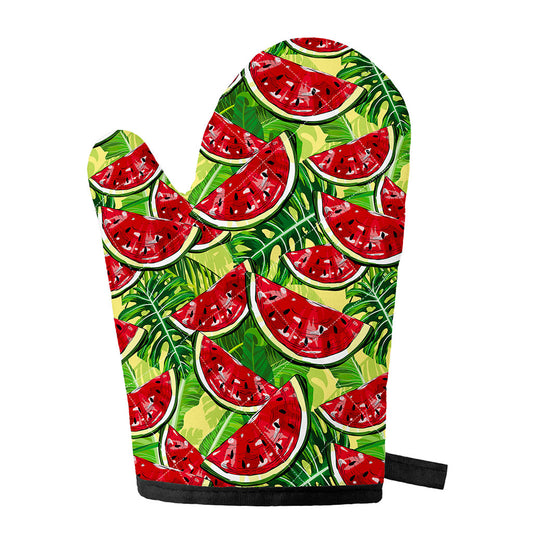 Tropical Leaves Watermelon Pattern Print Single Oven Mitt