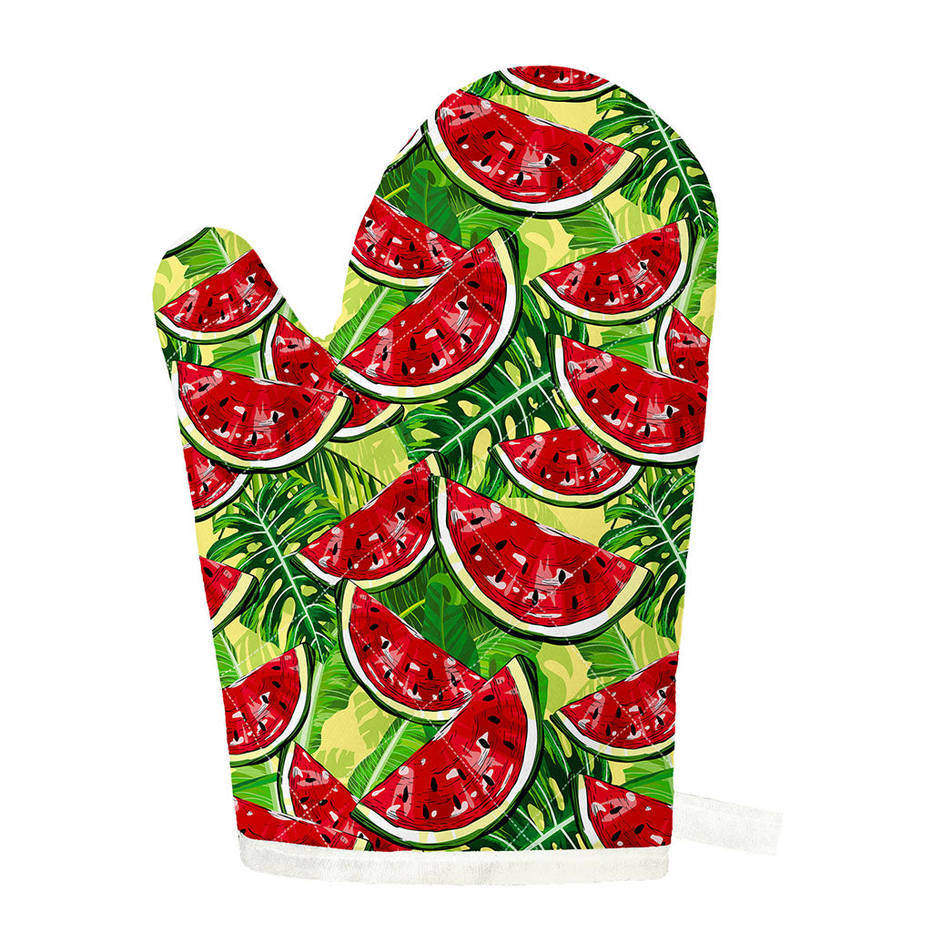 Tropical Leaves Watermelon Pattern Print Single Oven Mitt