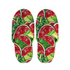 Tropical Leaves Watermelon Pattern Print Slippers