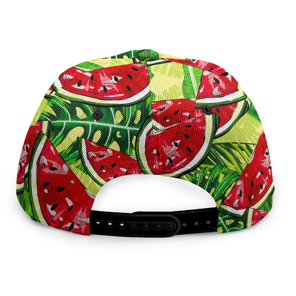 Tropical Leaves Watermelon Pattern Print Snapback Cap