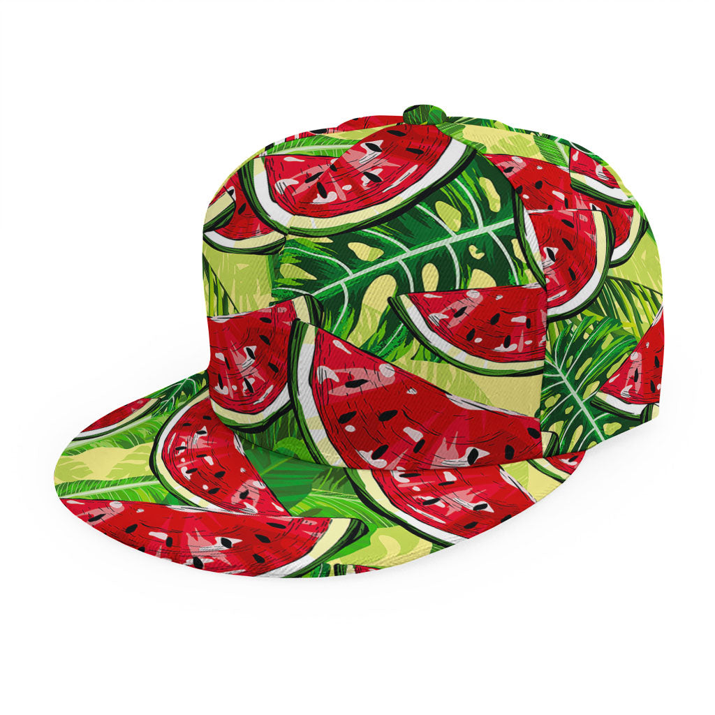 Tropical Leaves Watermelon Pattern Print Snapback Cap