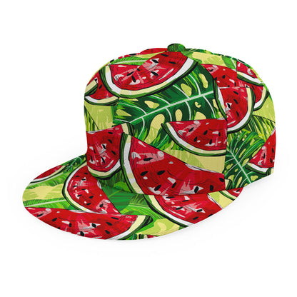 Tropical Leaves Watermelon Pattern Print Snapback Cap