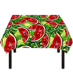 Tropical Leaves Watermelon Pattern Print Tablecloth