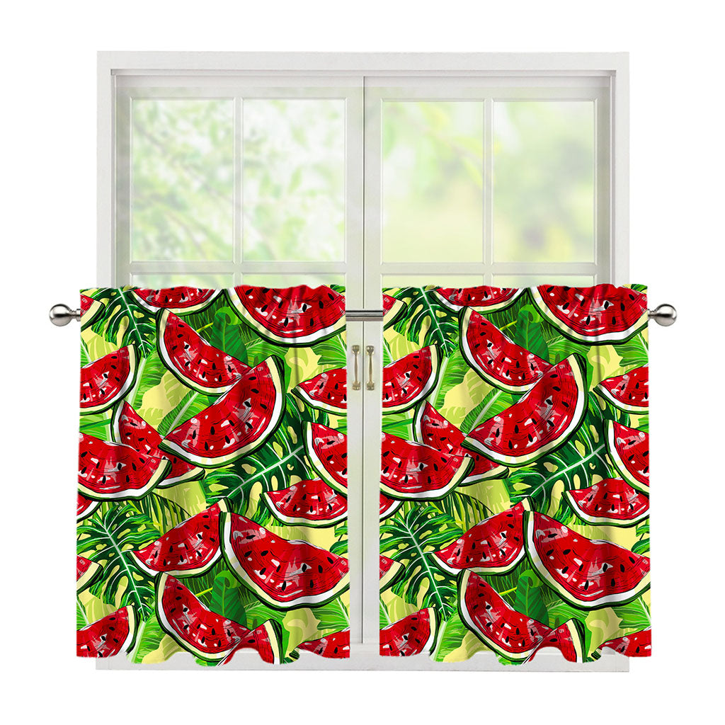 Tropical Leaves Watermelon Pattern Print Tier Curtains
