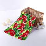 Tropical Leaves Watermelon Pattern Print Towel