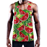 Tropical Leaves Watermelon Pattern Print Training Tank Top