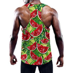 Tropical Leaves Watermelon Pattern Print Training Tank Top