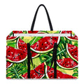 Tropical Leaves Watermelon Pattern Print Utility Tote Bag