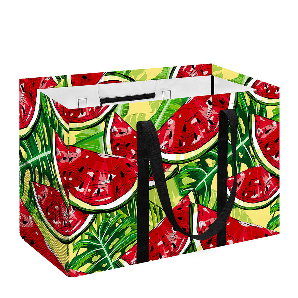 Tropical Leaves Watermelon Pattern Print Utility Tote Bag