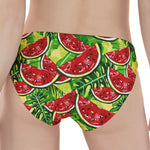 Tropical Leaves Watermelon Pattern Print Women's Panties