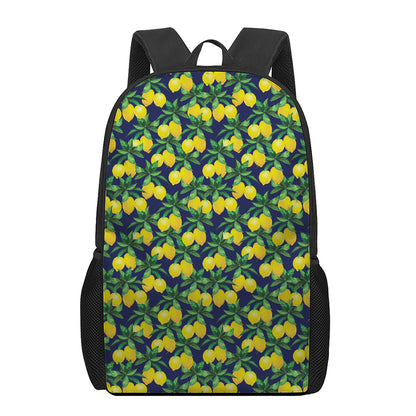 Tropical Lemon Pattern Print 17 Inch Backpack