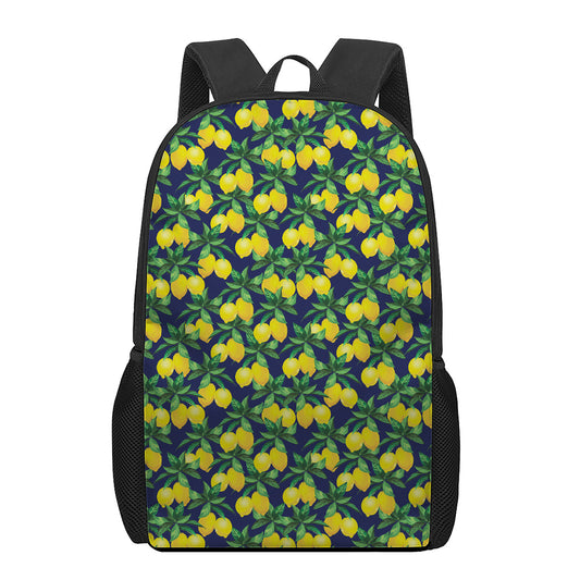 Tropical Lemon Pattern Print 17 Inch Backpack