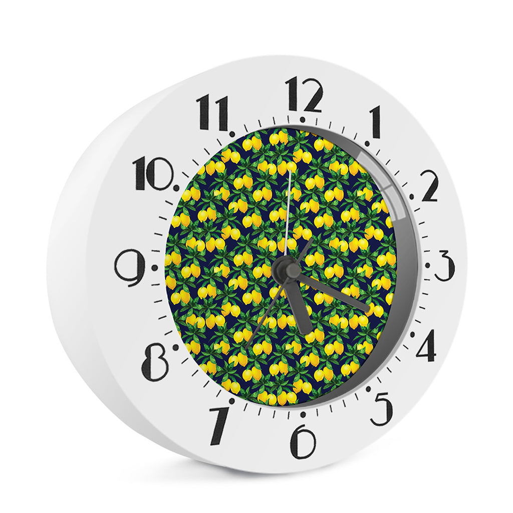 Tropical Lemon Pattern Print Alarm Clock