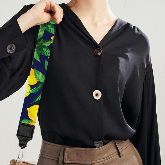 Tropical Lemon Pattern Print Bag Strap