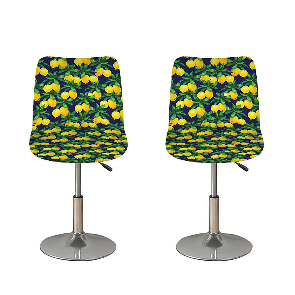 Tropical Lemon Pattern Print Bar Stool Covers