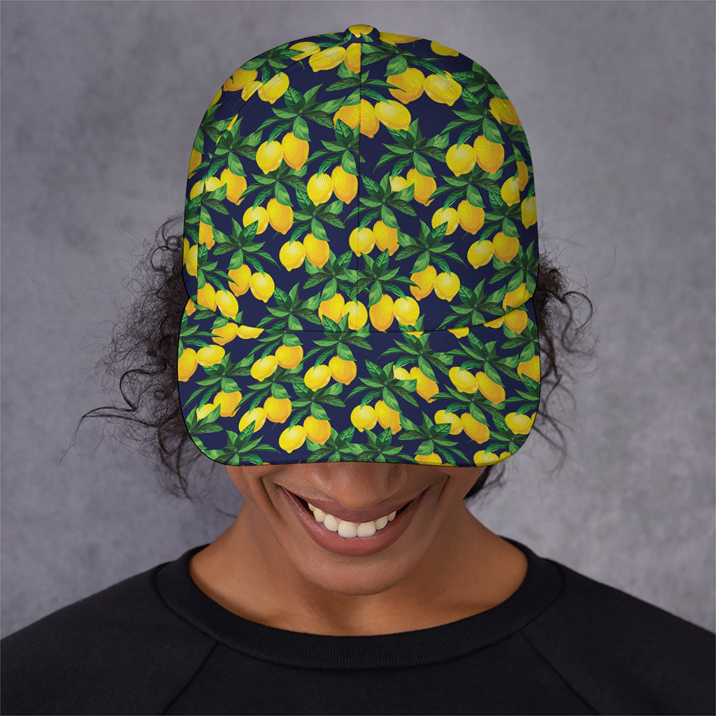 Tropical Lemon Pattern Print Baseball Cap