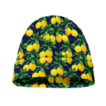 Tropical Lemon Pattern Print Beanie