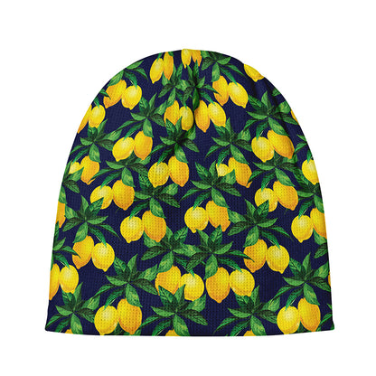 Tropical Lemon Pattern Print Beanie