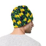 Tropical Lemon Pattern Print Beanie