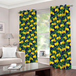 Tropical Lemon Pattern Print Blackout Grommet Curtains