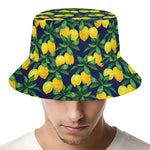 Tropical Lemon Pattern Print Bucket Hat