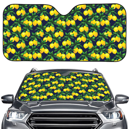 Tropical Lemon Pattern Print Car Windshield Sun Shade