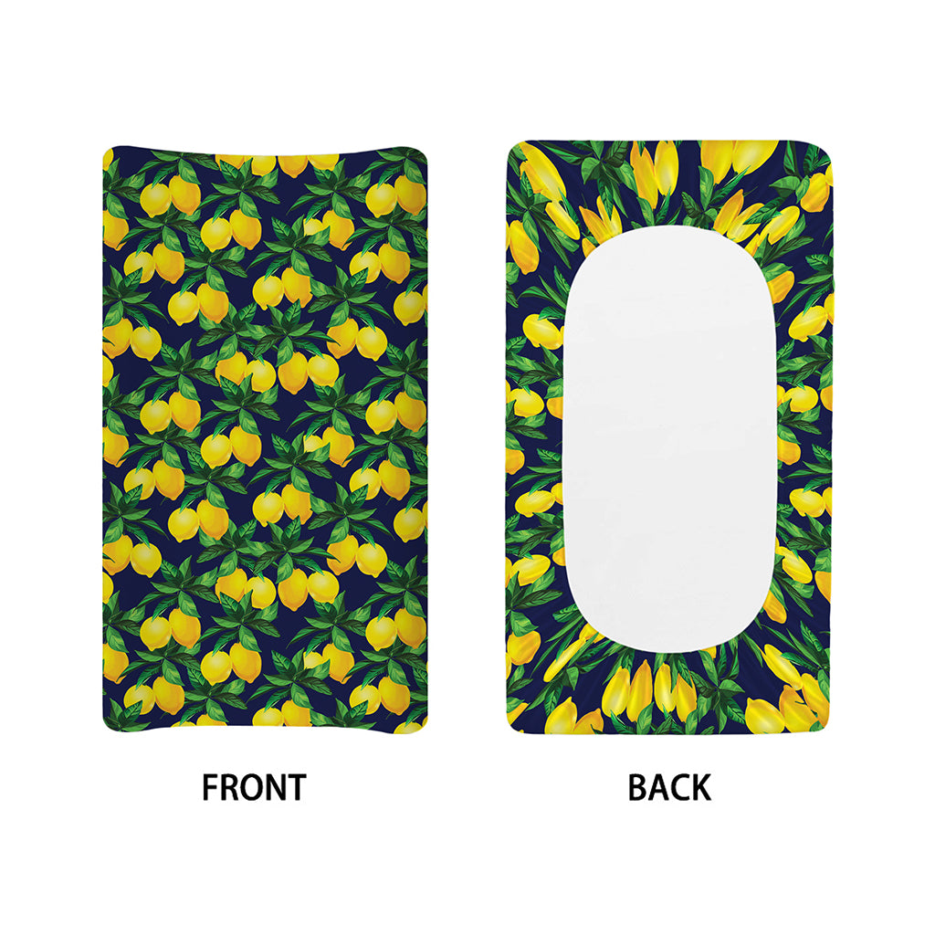 Tropical Lemon Pattern Print Changing Pad Cover