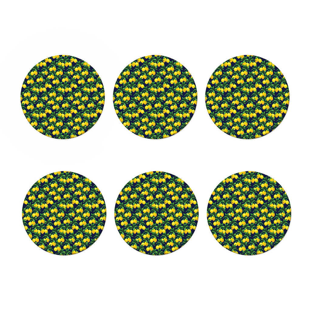 Tropical Lemon Pattern Print Coaster Set