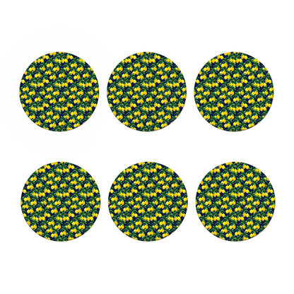 Tropical Lemon Pattern Print Coaster Set