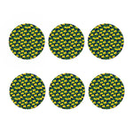 Tropical Lemon Pattern Print Coaster Set