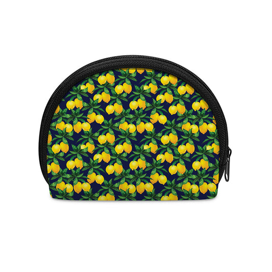 Tropical Lemon Pattern Print Coin Purse