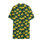 Tropical Lemon Pattern Print Cotton Hawaiian Shirt